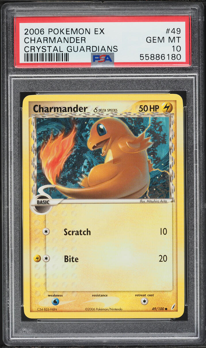 2006 Pokemon EX Crystal Guardians Charmander #49 PSA 10 GEM MINT