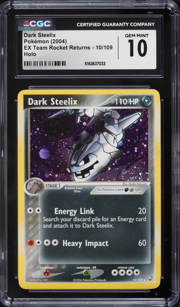 2004 Pokemon EX Team Rocket Returns Holo Dark Steelix #10 CGC 10 GEM MINT