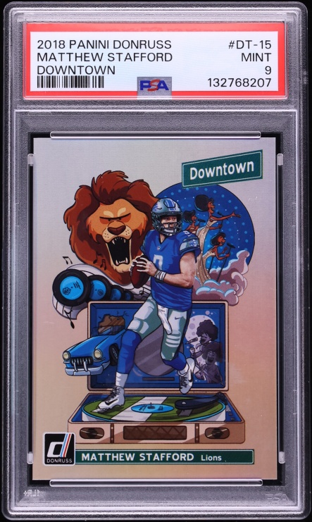 2018 Donruss Downtown Matthew Stafford #DT-15 PSA 9 MINT