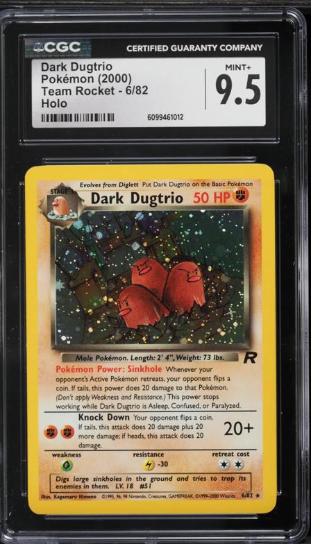 1997 Pokemon Japanese Rocket Gang Holo Dark Dugtrio #051 CGC 9