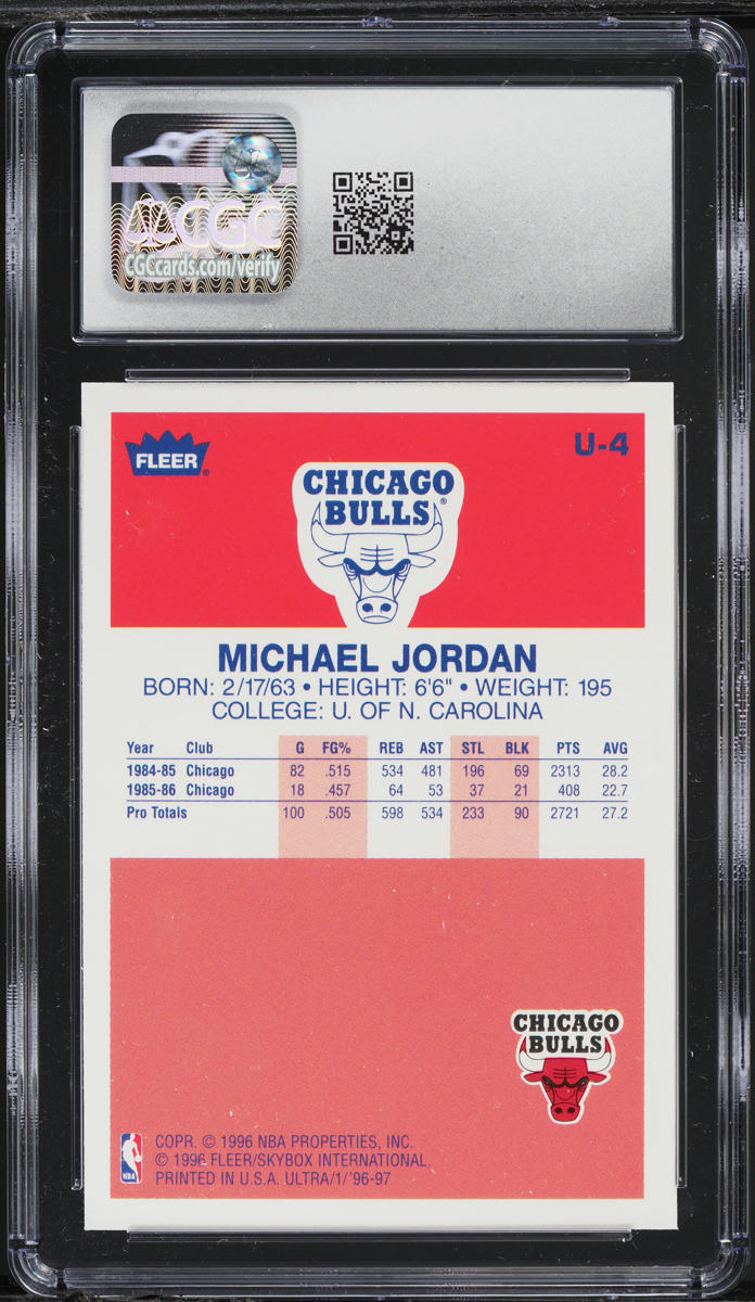 1996 Ultra Decade Of Excellence Michael Jordan #U-4 CGC 9 MINT