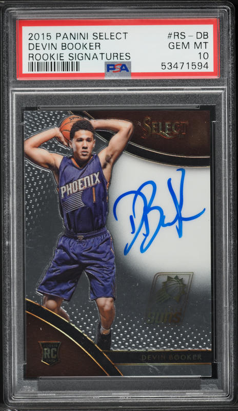 2015 Panini Prizm Light Blue Devin Booker ROOKIE /199 #308 PSA 9