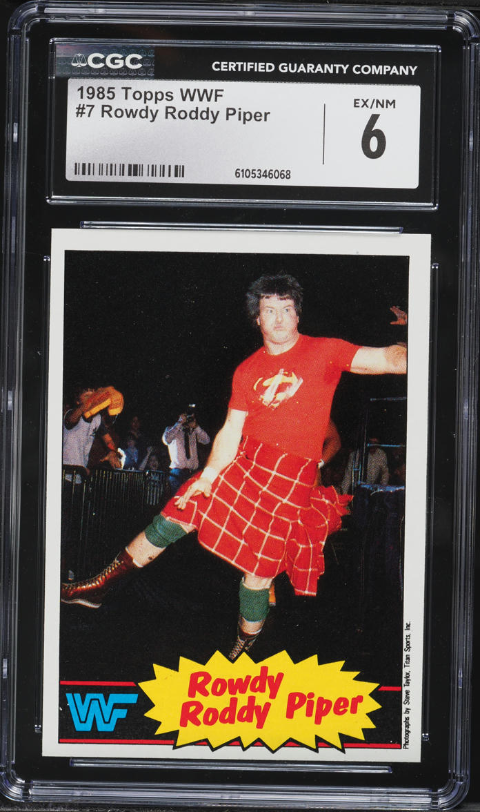 1985 Topps WWF Wrestling Rowdy Roddy Piper ROOKIE #7 CGC 6 EXMT