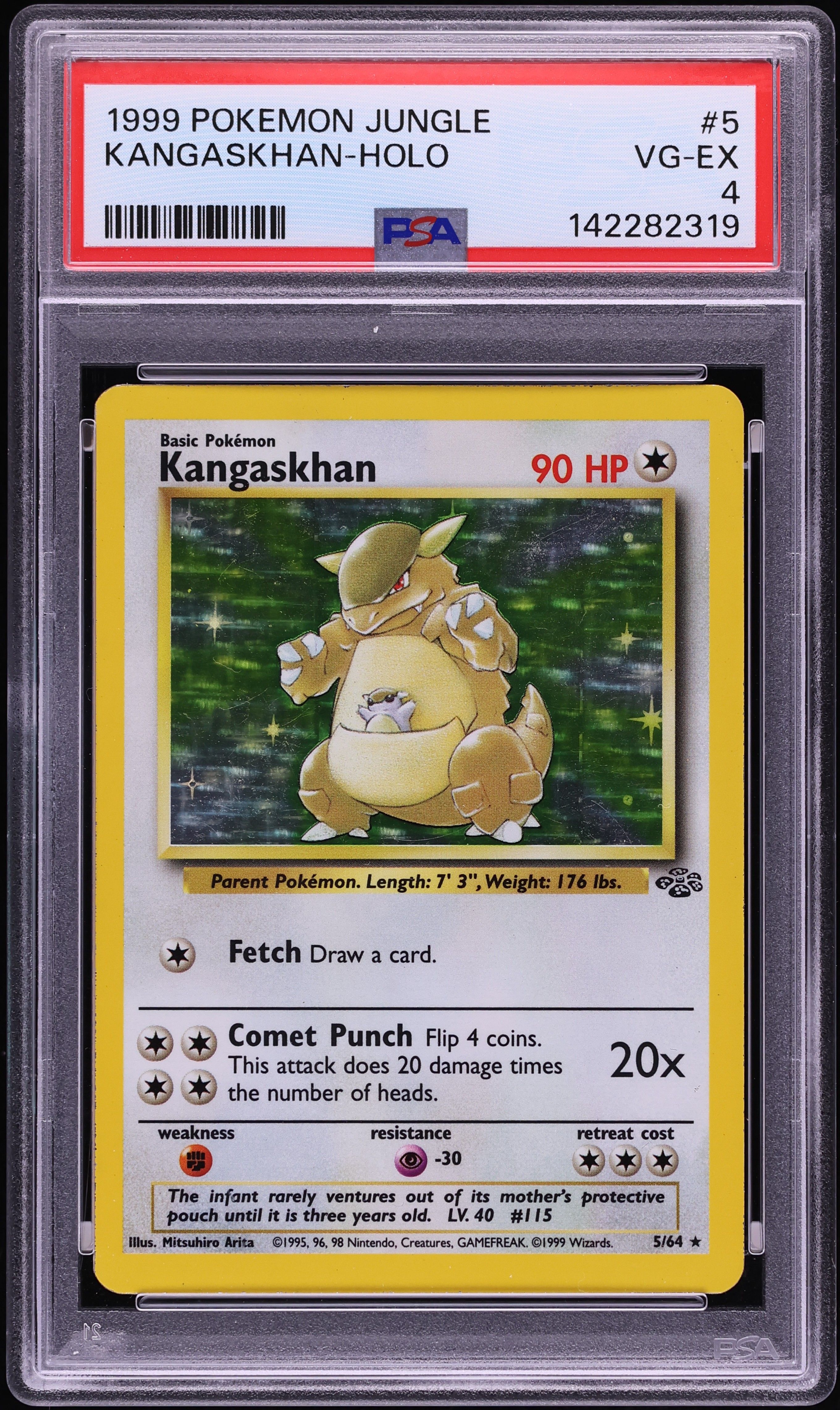 1999 Pokemon Jungle Holo Kangaskhan #5 PSA 4 VGEX