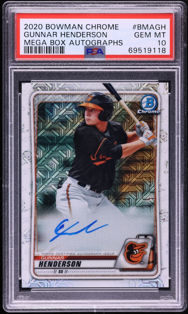 2020 Bowman Chrome Mega Box Gunnar Henderson PROSPECT  AUTO #BMA-GH PSA 10 GEM MINT