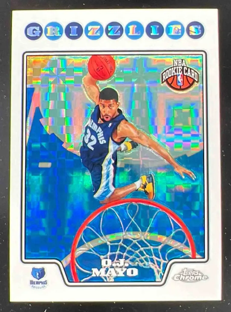 2008-09 Topps Chrome X Fractors #183 O.J. Mayo RC /288 on Fanatics