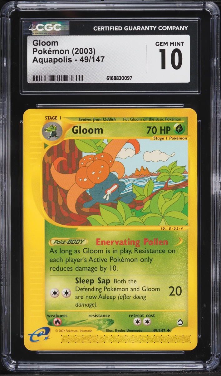 2003 Pokemon Aquapolis Gloom #49 CGC 10 GEM MINT