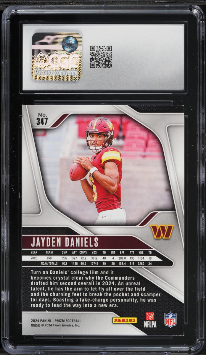 2024 Panini Prizm Jayden Daniels ROOKIE #347 CGC 8 NM-MT