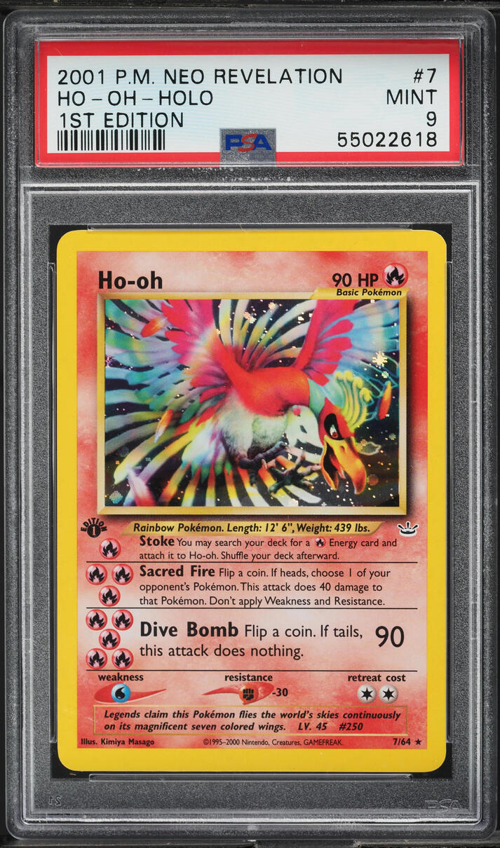 2001 Pokemon Neo Revelation 1st Edition Holo Ho-Oh #7 PSA 9 MINT