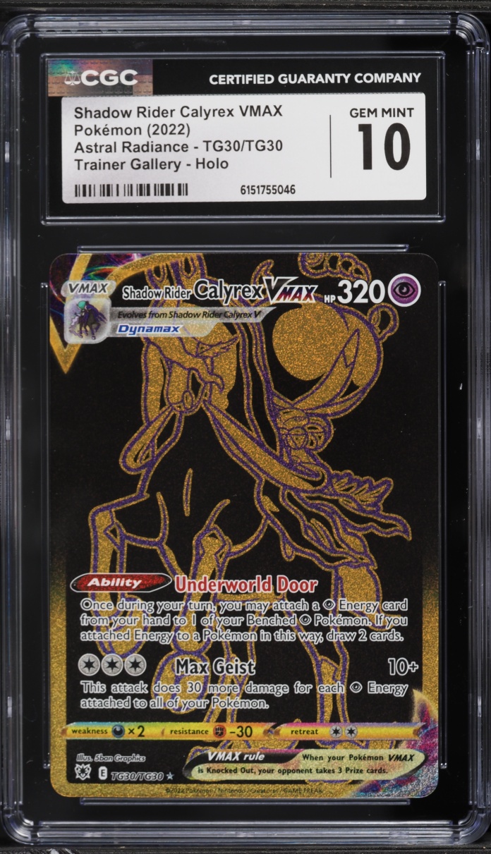 2022 Pokemon Sword & Shield Astral Radiance Full Art Shadow Rider Calyrex VMAX #TG30 CGC 10 GEM