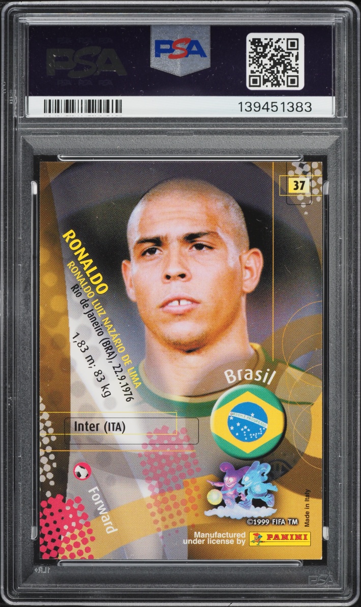 2002 Panini World Cup Korea Japan Ronaldo #37 PSA 7 NRMT