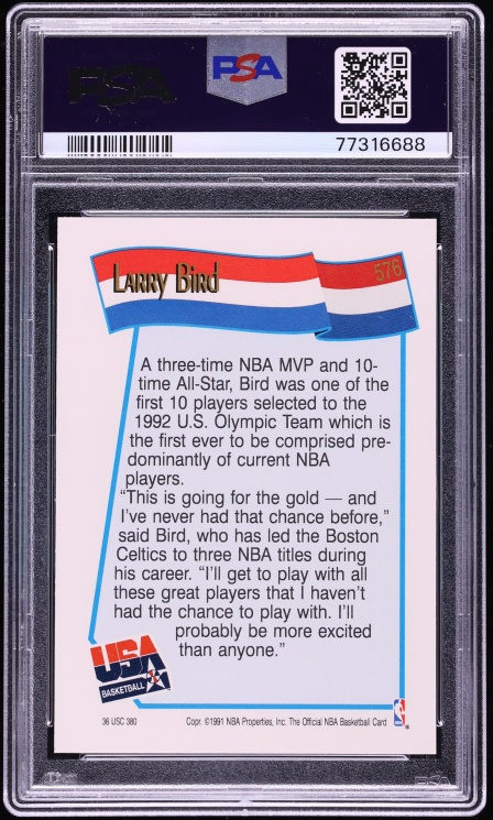 1991 Hoops USA Larry Bird #576 PSA 10 GEM MINT