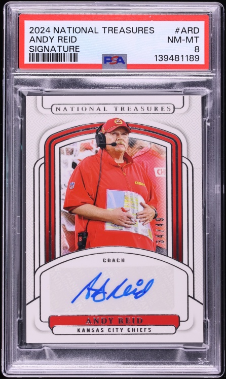 2024 National Treasures Signatures Andy Reid AUTO /49 #ARD PSA 8 NM-MT