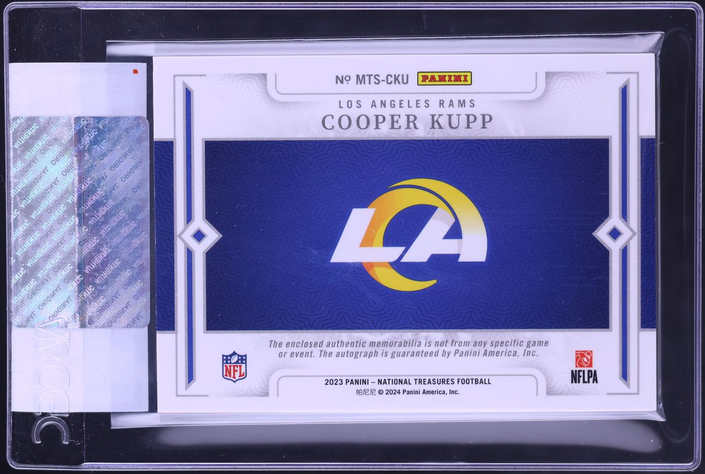 2024 National Treasures '23 Holo Silver Cooper Kupp ROOKIE PATCH AUTO /75 #MTS-CKU CGC AUTH - Photo 2
