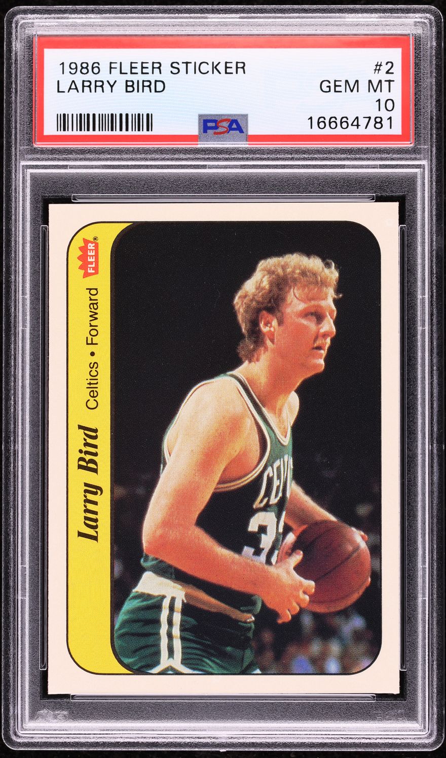 1986 Fleer Sticker Larry Bird #2 PSA 10 GEM MINT