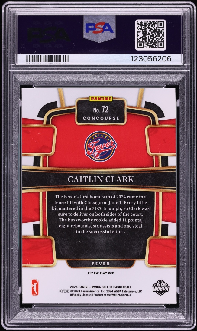 2024 Select Concourse WNBA Silver Flash Caitlin Clark ROOKIE #72 PSA 9 MINT