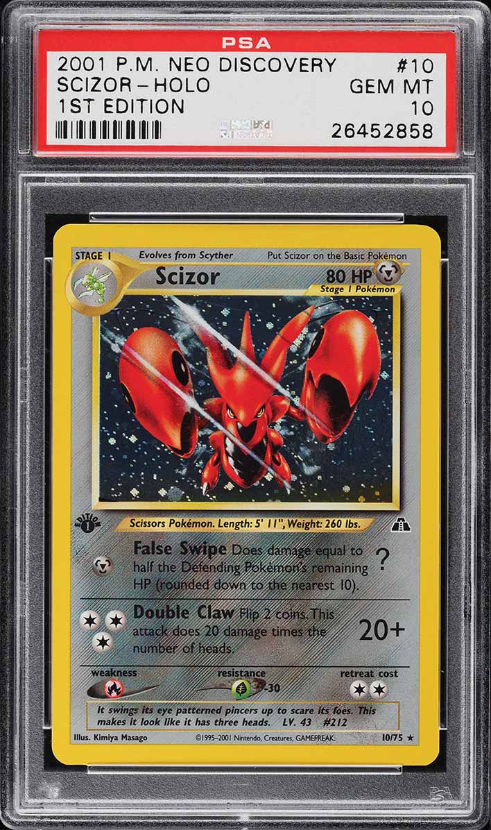 2001 Pokemon Neo Discovery 1st Edition Holo Scizor #10 PSA 10 GEM MINT