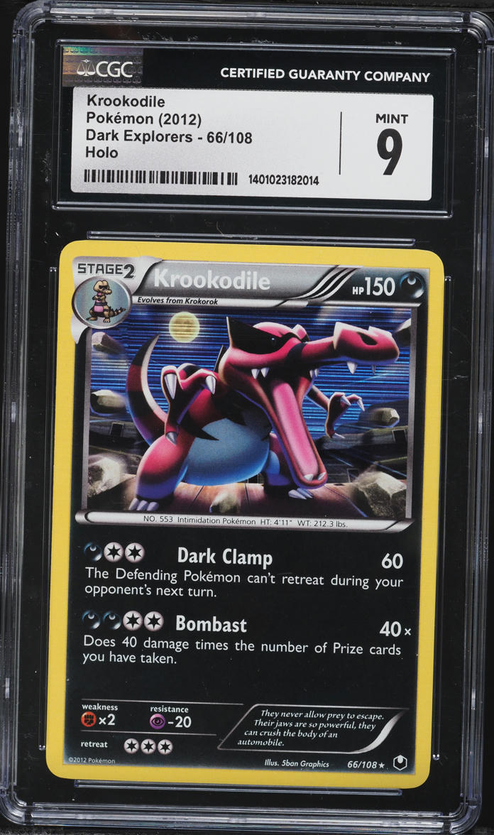 2012 Pokemon Black & White Dark Explorers Holo Krookodile #66 CGC 9 MINT