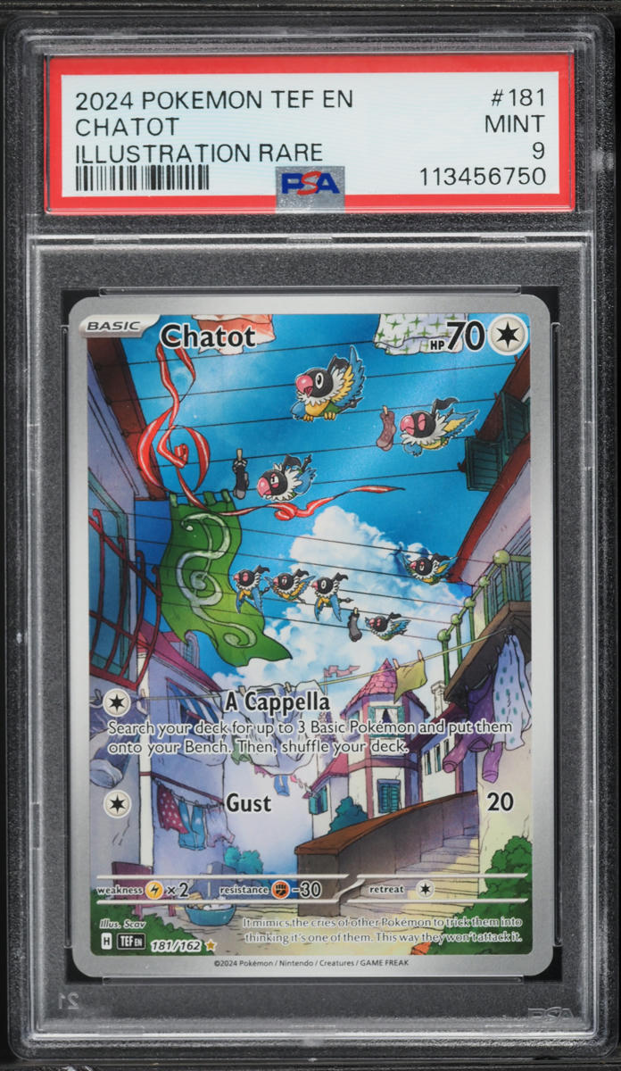 2024 Pokemon Scarlet & Violet Temporal Forces IR Chatot #181 PSA 9 MINT