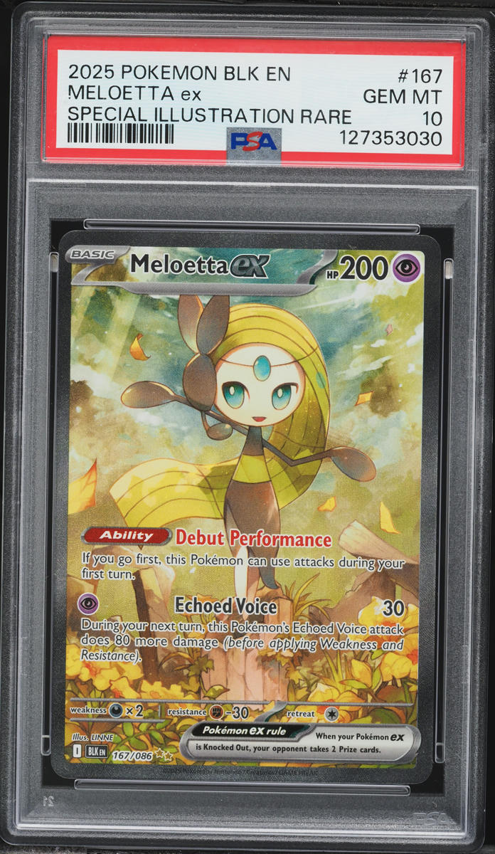 2025 Pokemon Scarlet & Violet Black Bolt SIR Meloetta ex #167 PSA 10 GEM MINT