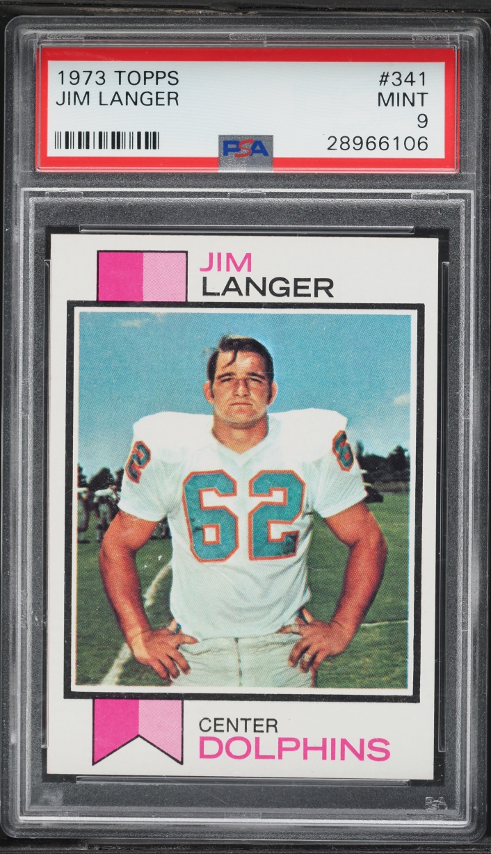 1973 Topps Football Jim Langer #341 PSA 9 MINT