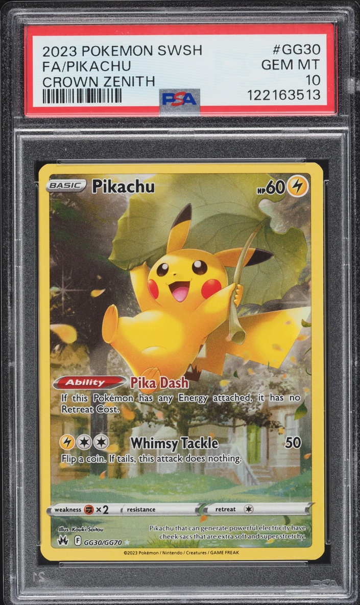 2023 Pokemon Sword & Shield Crown Zenith Alt Art Pikachu #GG30 PSA 10 GEM MINT