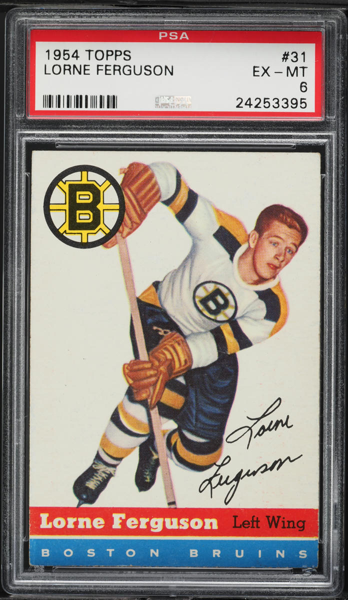1954 Topps Hockey Lorne Ferguson #31 PSA 6 EXMT