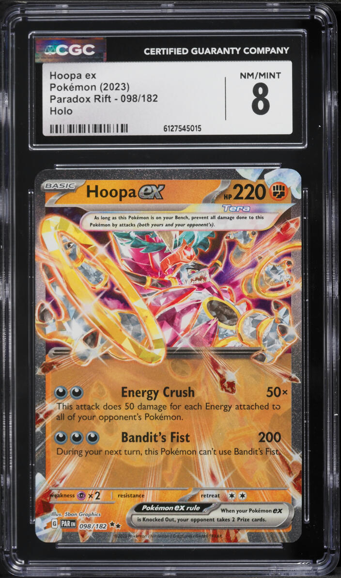 2023 Pokemon Scarlet & Violet Paradox Rift Holo Hoopa ex #98 CGC 8 NM-MT