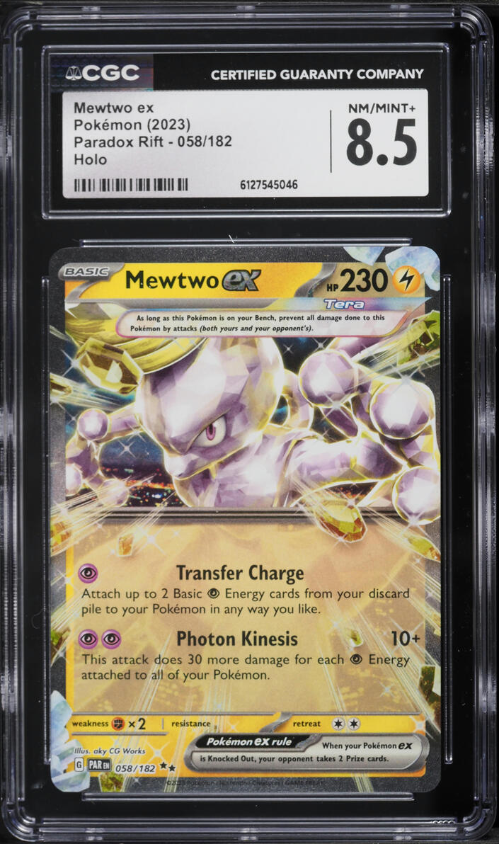 2023 Pokemon Scarlet & Violet Paradox Rift Holo Mewtwo ex #58 CGC 8.5 NM-MT+