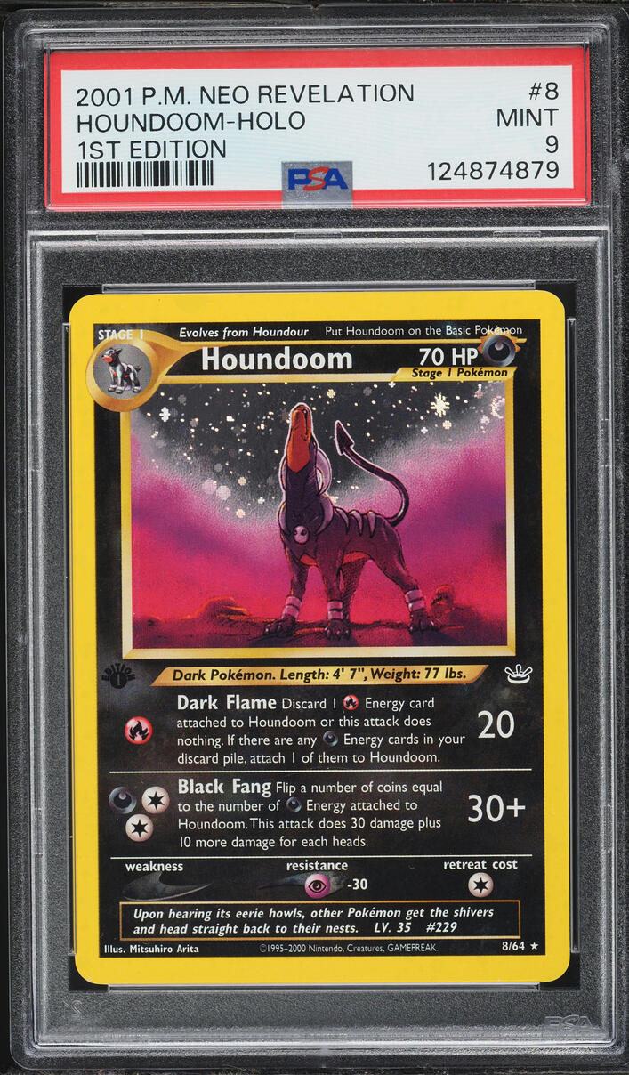 2001 Pokemon Neo Revelation 1st Edition Holo Houndoom #8 PSA 9 MINT