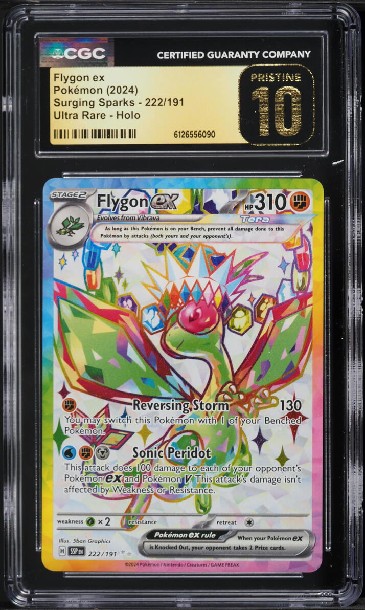 2024 Pokemon Scarlet & Violet Surging Sparks Full Art Flygon ex #222 CGC 10 PRISTINE
