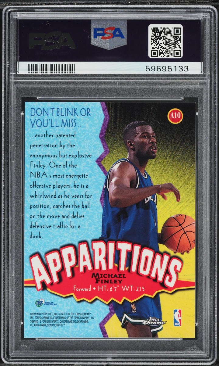 1998 Topps Chrome Apparitions Michael Finley #A10 PSA 10 GEM MINT