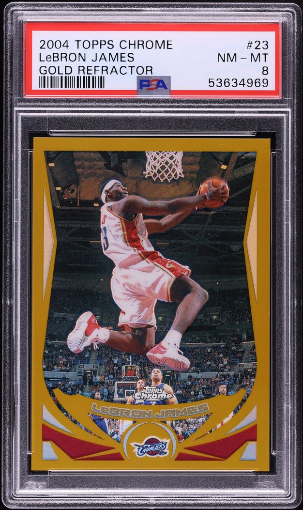 2004 Topps Chrome Gold Refractor LeBron James /99 #23 PSA 8 NM-MT