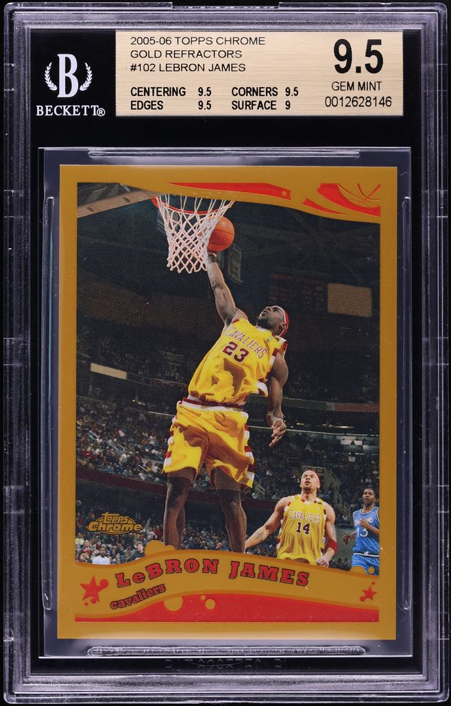 2005 Topps Chrome Gold Refractor LeBron James /99 #102 BGS 9.5 GEM MINT