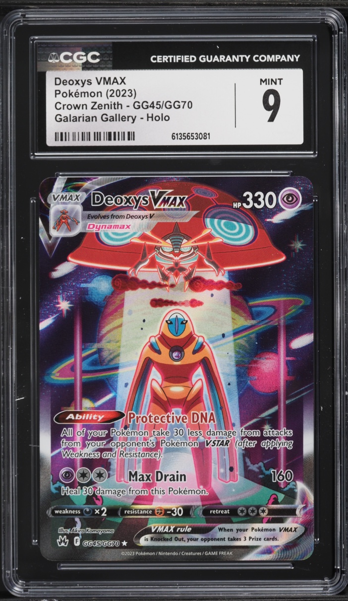 2023 Pokemon Sword & Shield Crown Zenith Alt Art Deoxys VMAX #GG45 CGC 9 MINT