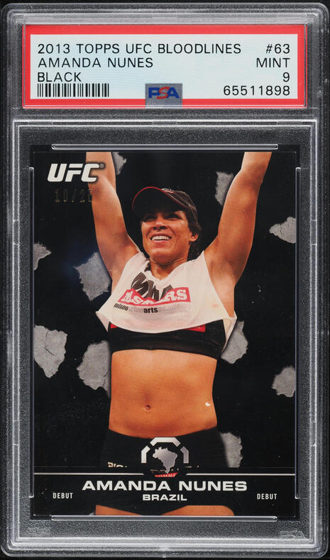 2021 Select UFC Octagonside Gold Prizm Amanda Nunes /10 #216 PSA