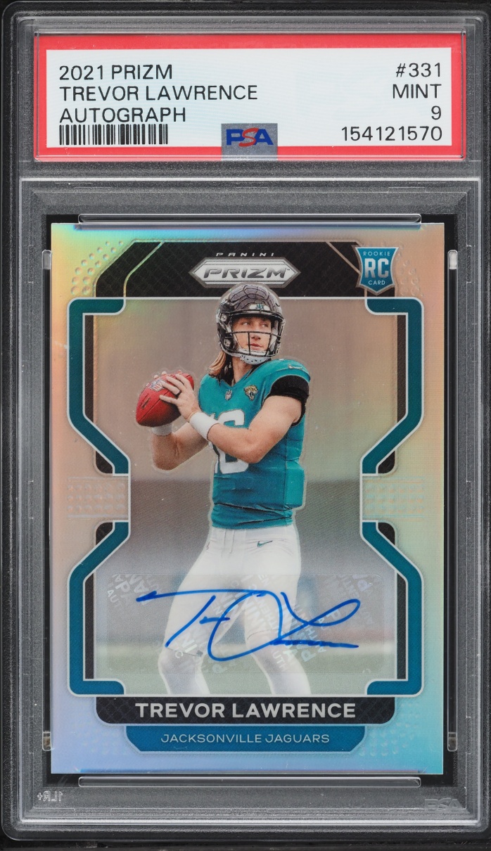 2021 Panini Prizm Silver Trevor Lawrence ROOKIE AUTO #331 PSA 9 MINT