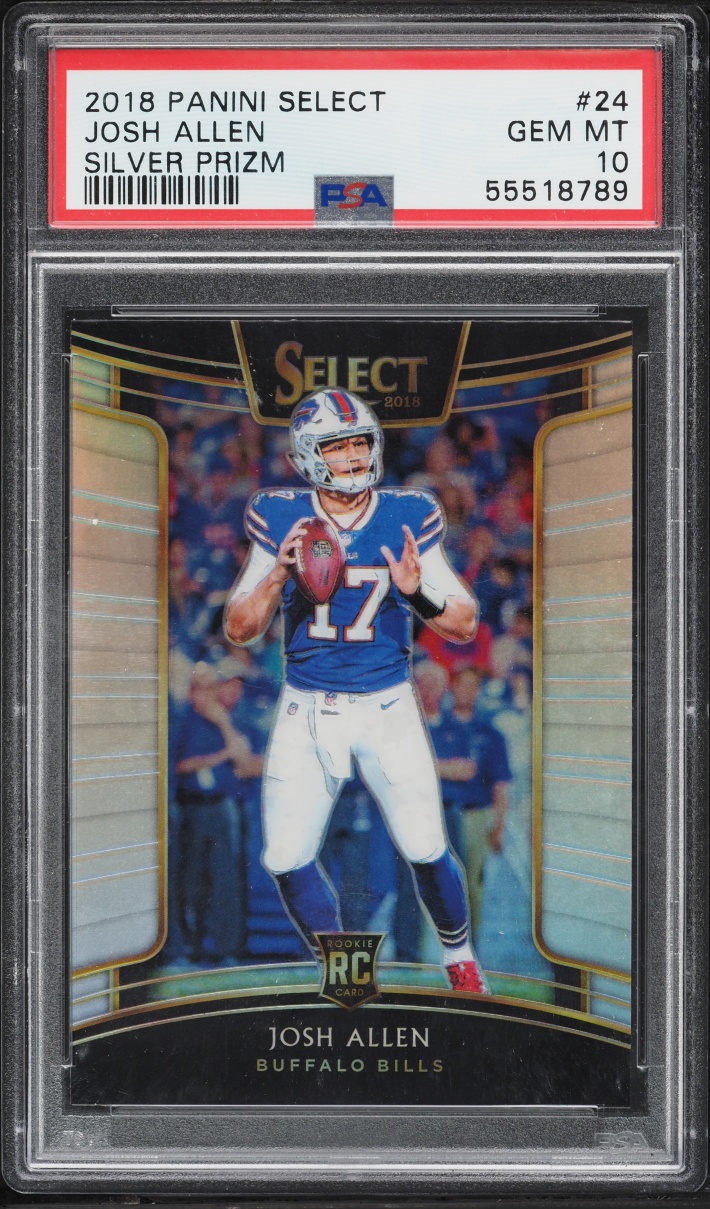 2018 Select Concourse Silver Prizm Josh Allen ROOKIE #24 PSA 10 GEM MINT