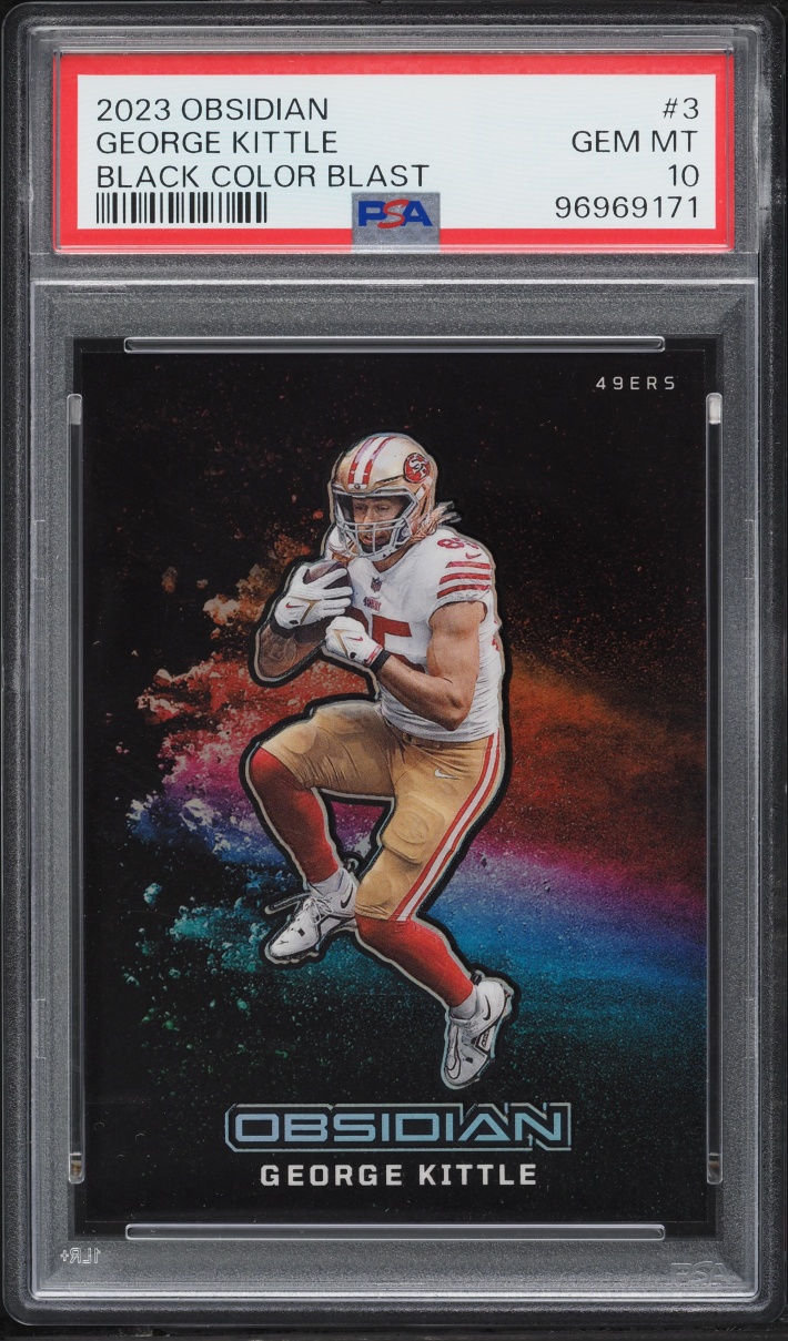 2023 Panini Obsidian Black Colorblast George Kittle #3 PSA 10 GEM MINT
