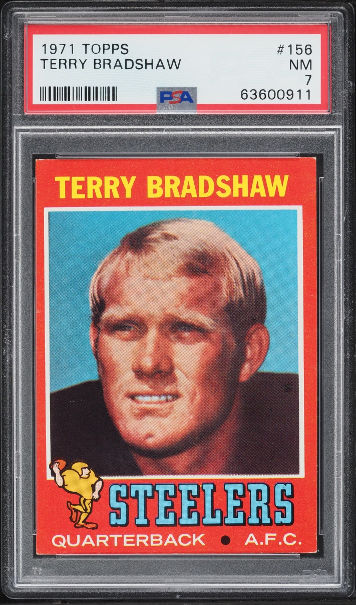 1971 Topps Football Terry Bradshaw ROOKIE #156 PSA 7 NRMT