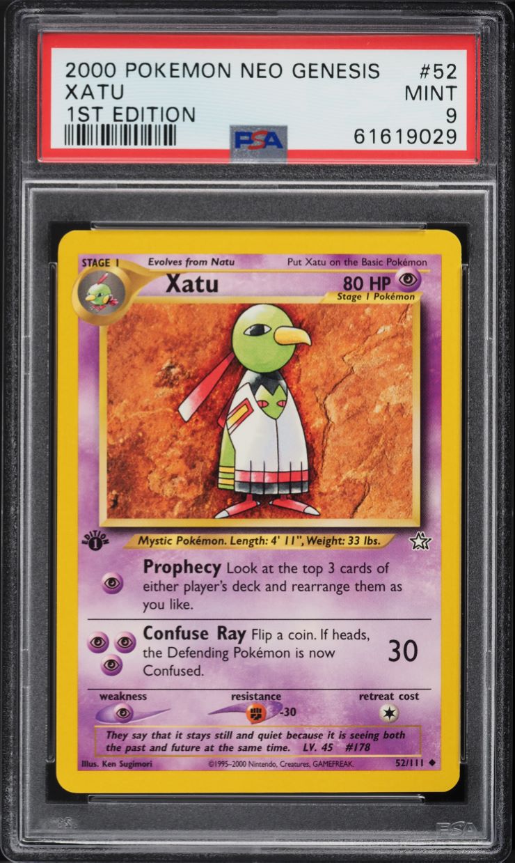 2000 Pokemon Neo Genesis 1st Edition Xatu #52 PSA 9 MINT