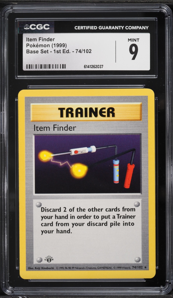 1999 Pokemon Base Set Shadowless 1st Edition Item Finder #74 CGC 9 MINT