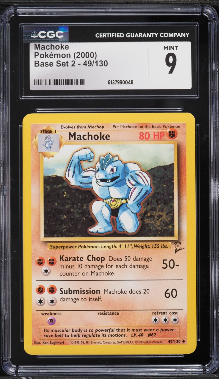 2000 Pokemon Base Set 2 Machoke #49 CGC 9 MINT