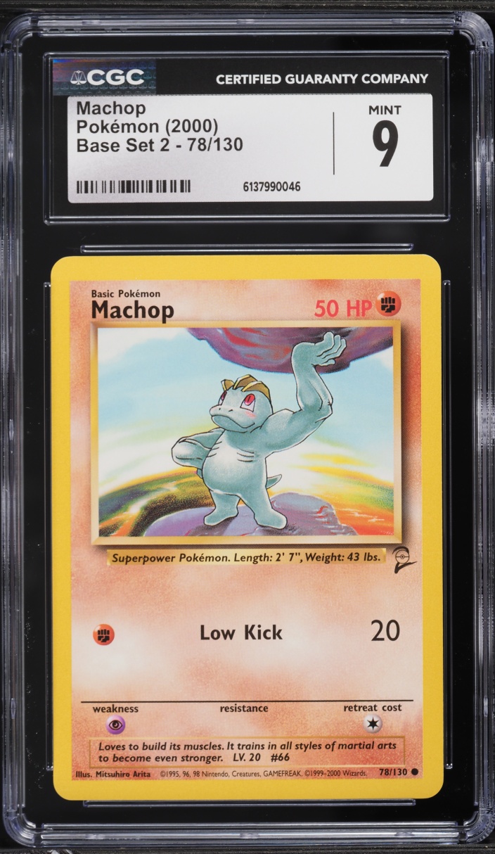 2000 Pokemon Base Set 2 Machop #78 CGC 9 MINT