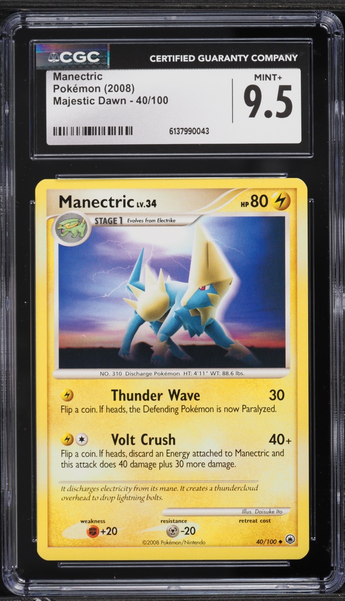 2008 Pokemon Diamond & Pearl Majestic Dawn Manectric #40 CGC 9.5 MINT+