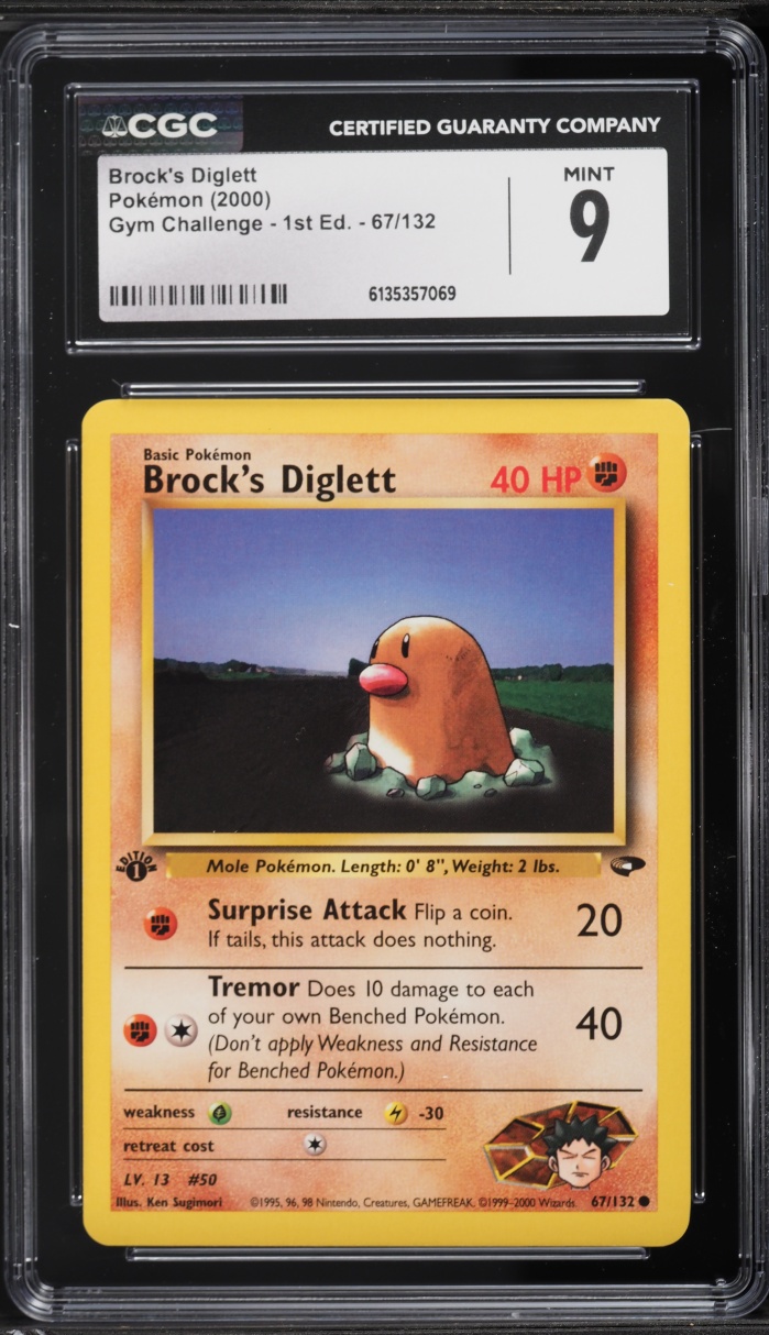 2000 Pokemon Gym Challenge 1st Edition Brock's Diglett #67 CGC 9 MINT