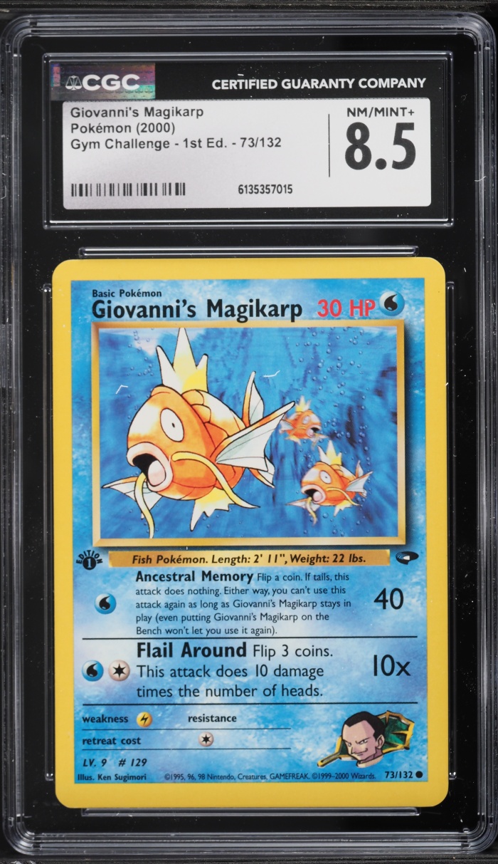 2000 Pokemon Gym Challenge 1st Edition Giovanni's Magikarp #73 CGC 8.5 NM-MT+