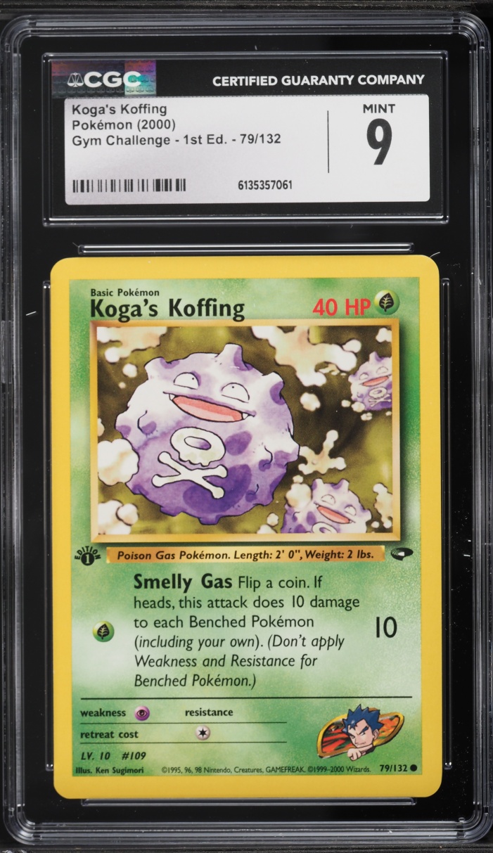 2000 Pokemon Gym Challenge 1st Edition Koga's Koffing #79 CGC 9 MINT