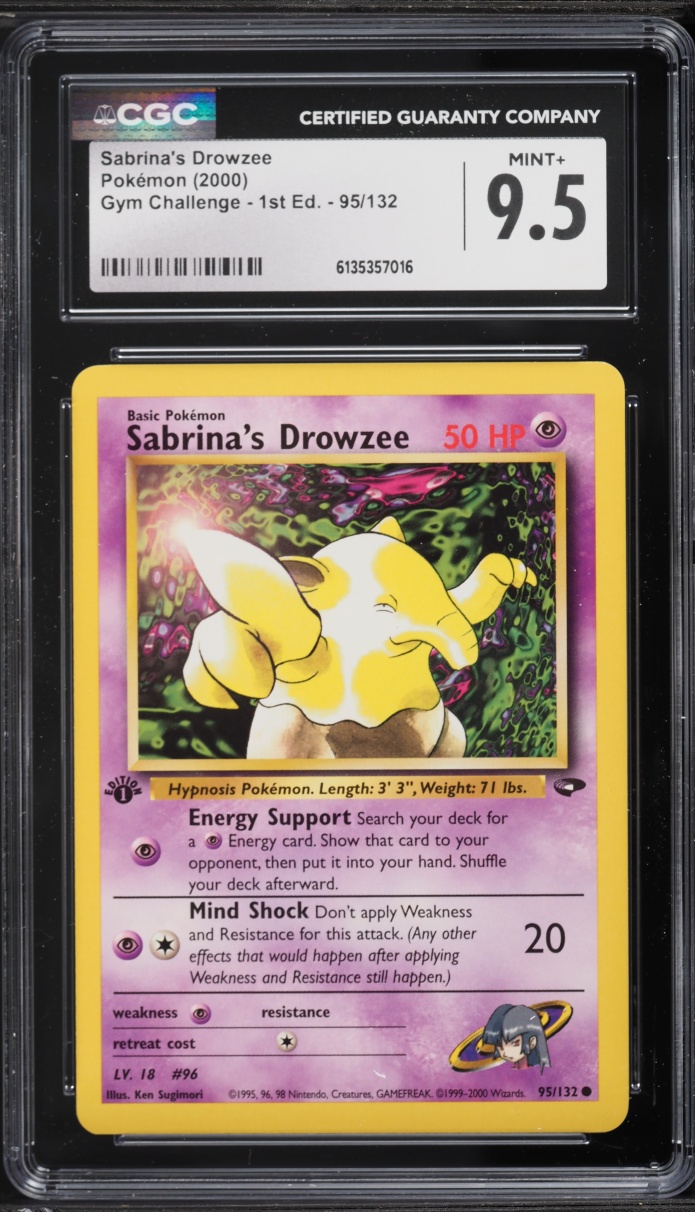 2000 Pokemon Gym Challenge 1st Edition Sabrina's Drowzee #95 CGC 9.5 MINT+