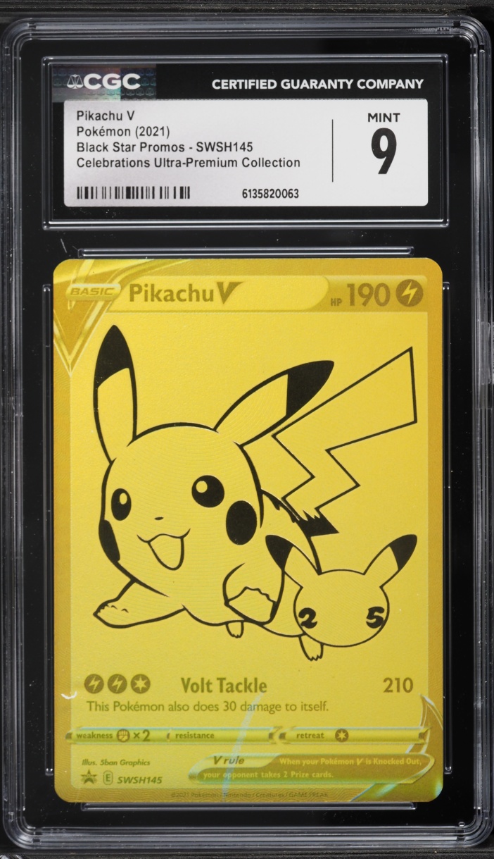 2021 Pokemon Sword & Shield Promo Celebrations Full Art Pikachu V #SWSH145 CGC 9 MINT